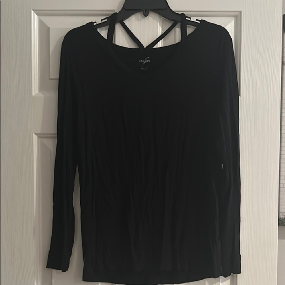 Alya Black Long Sleeve Top